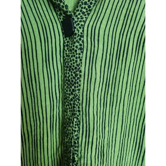 Ali Miles mixed print button front blouse sz 1X art to wear Lagenlook Careerwear - Picture 2 of 8